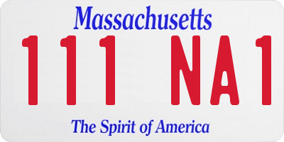 MA license plate 111NA1