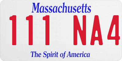 MA license plate 111NA4