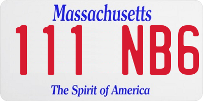 MA license plate 111NB6