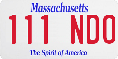 MA license plate 111ND0