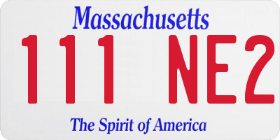 MA license plate 111NE2