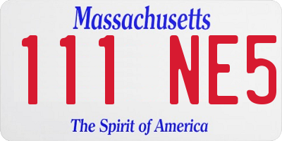MA license plate 111NE5