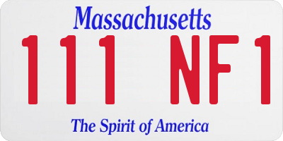 MA license plate 111NF1