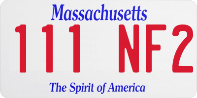 MA license plate 111NF2