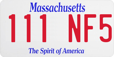 MA license plate 111NF5