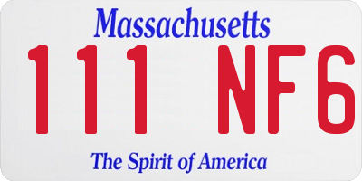 MA license plate 111NF6