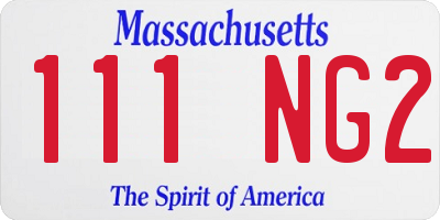 MA license plate 111NG2