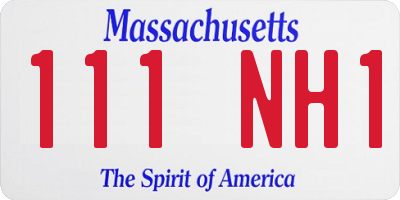 MA license plate 111NH1