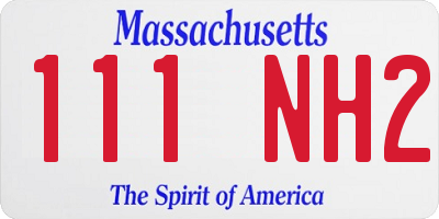 MA license plate 111NH2