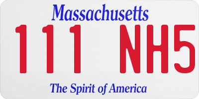 MA license plate 111NH5