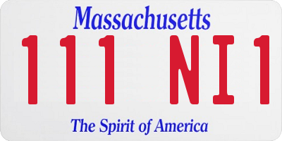 MA license plate 111NI1