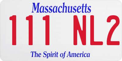 MA license plate 111NL2