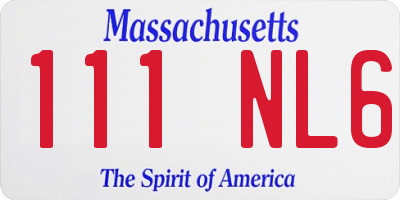 MA license plate 111NL6
