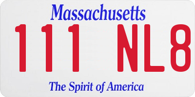 MA license plate 111NL8