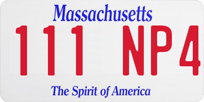 MA license plate 111NP4