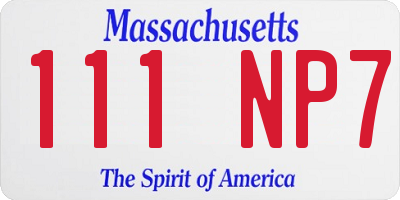 MA license plate 111NP7