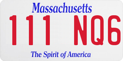 MA license plate 111NQ6