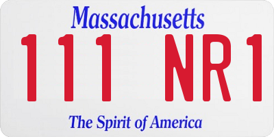MA license plate 111NR1