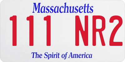 MA license plate 111NR2
