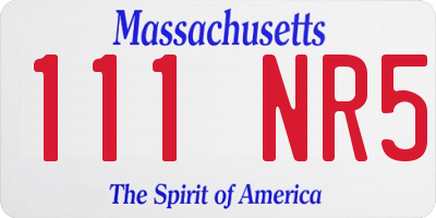 MA license plate 111NR5