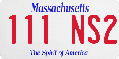 MA license plate 111NS2