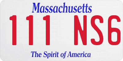 MA license plate 111NS6