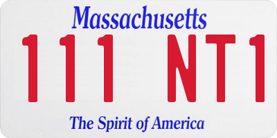 MA license plate 111NT1