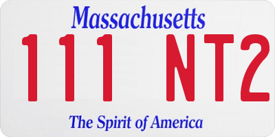 MA license plate 111NT2