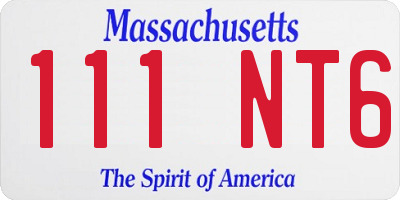 MA license plate 111NT6