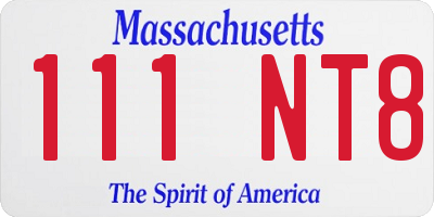 MA license plate 111NT8