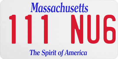 MA license plate 111NU6