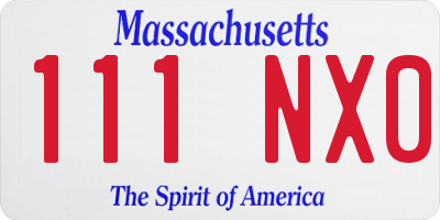 MA license plate 111NX0