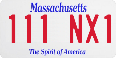 MA license plate 111NX1
