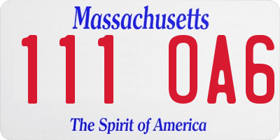 MA license plate 111OA6