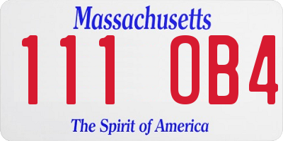 MA license plate 111OB4