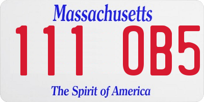 MA license plate 111OB5