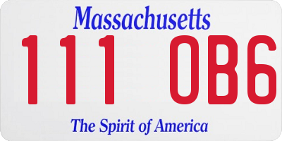 MA license plate 111OB6