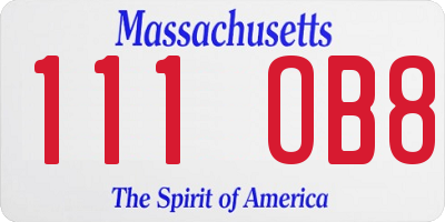 MA license plate 111OB8