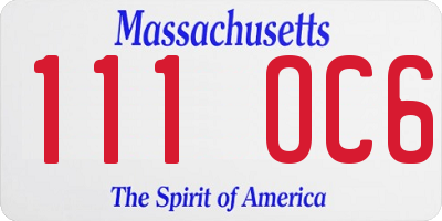 MA license plate 111OC6