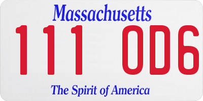 MA license plate 111OD6