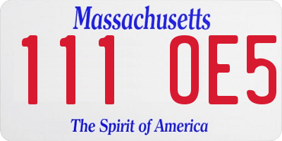 MA license plate 111OE5