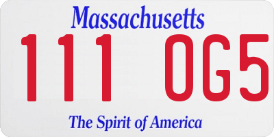 MA license plate 111OG5