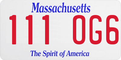 MA license plate 111OG6