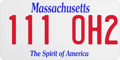 MA license plate 111OH2