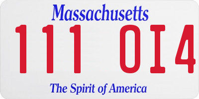 MA license plate 111OI4
