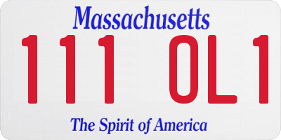 MA license plate 111OL1