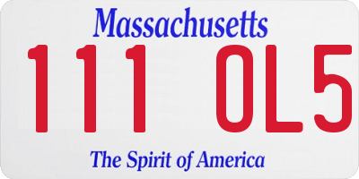 MA license plate 111OL5
