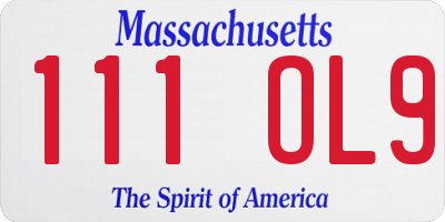 MA license plate 111OL9
