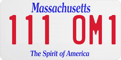 MA license plate 111OM1