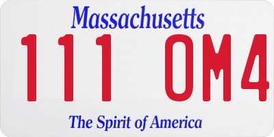 MA license plate 111OM4